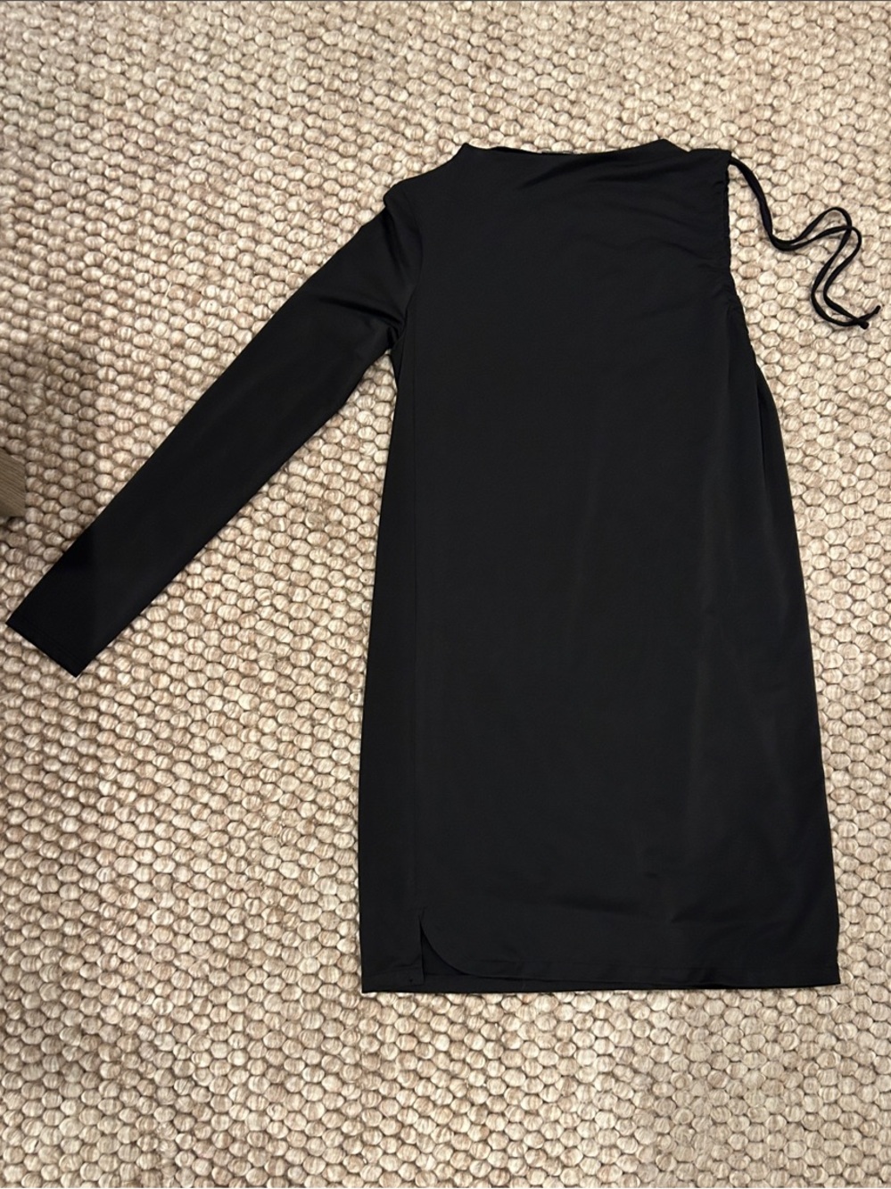 Zara Black One-Shoulder Long-Sleeve Dress